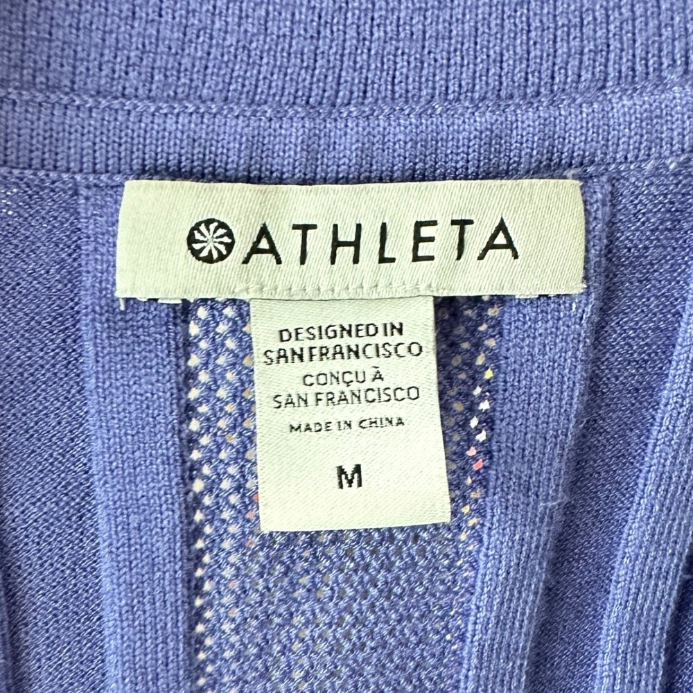 Athleta Fairway Sweater Cardigan Medium Adonis Blue/Purple‎ Pastel Capsule Clean - Picture 7 of 12
